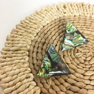 Vintage Abalone Resin Geometric Earrings